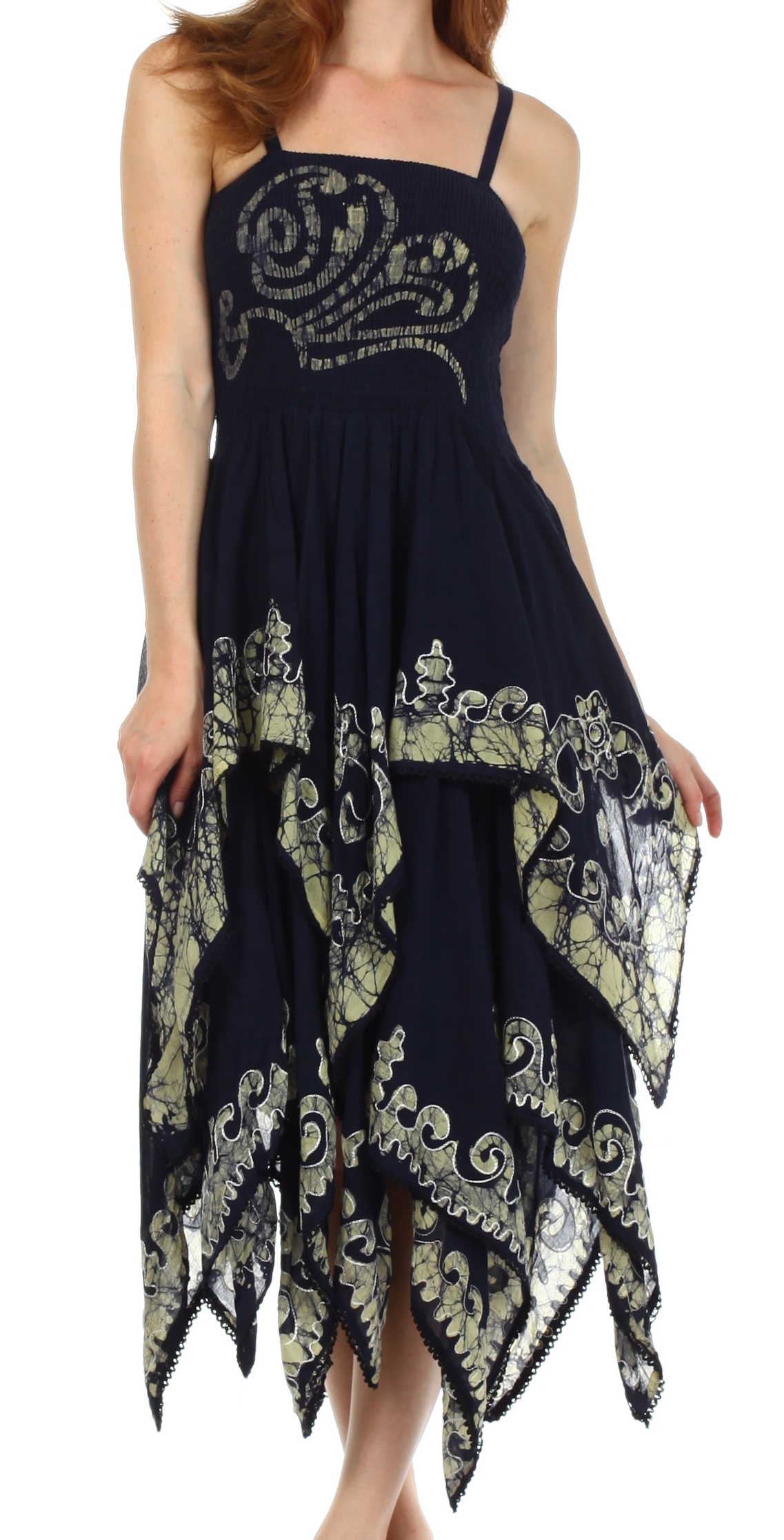 Cream Handkerchief Hem Dress